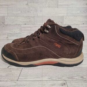 Women’s Ryka Brown Suede Leather Lace Up Trail Ankle Hiking Boots Size 9